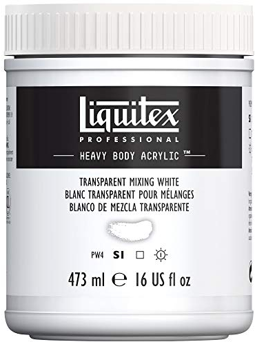 Liquitex 8870280 Professional Heavy Body Acrylfarbe in Künstlerqualität mit ausgezeichneter Lichtechtheit in buttriger Konsistenz, 473ml Topf - Mischweiß transparent