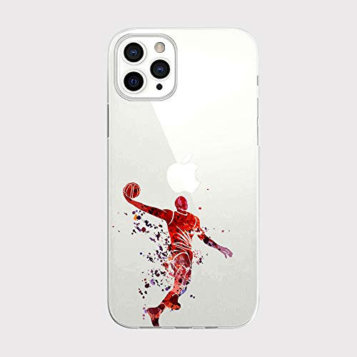 Blingy's iPhone 13 Pro Max Hülle (6.7 Zoll), cooler künstlerischer Basketball-Stil, lustiges Sportdesign, weiche TPU-Schutzhülle, kompatibel für iPhone 13 Pro Max 6.7 Zoll (Basketball Dunk)