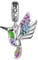 GNOCE Fleur/Plante Pendentif Charms Argent Sterling 925 Dangle Colibri Charme Perle Fit Bracelet/Collier pour Femmes Filles Fille (Colibri)