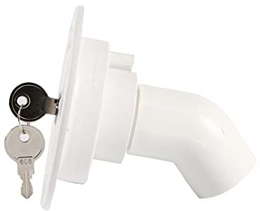 Wassereinlass Wohnmobil,Asudaro Abschließbare Wohnmobil Tankdeckel Wassereinlass Wassereinfüllhahn-Abdeckung Wassertankdeckel Tankdeckel mit 2 Schlüsseln für Wohnmobile und Wohnwagen,Weiß