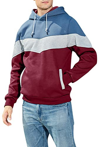 Xmiral Lässiger Herren-Reißverschluss-Hoodie, der große Pullover-Jacke spleißt Uhr Jungs