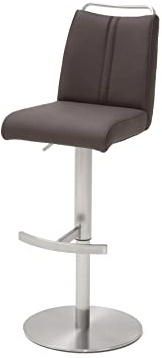 Robas Lund Barhocker Braun Nubuklederoptik drehbar 360°, Barstuhl höhenverstellbar, Giulia A