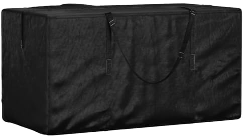 vidaXL Aufbewahrungstasche für Gartenkissen, Schutzhülle mit Griffe Reißverschluss, Wasserfest UV-beständig Tasche, Auflagentasche Aufbewahrung, 135x40x55cm Polyethylen