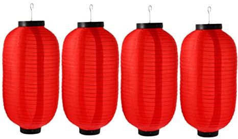 UPKOCH Chinesischer Lampion Rot 4 Stücke Dekoration Hochzeit Dekor Outdoor Hängen Chinesisches Fest Im Freien Schmücken Anhänger Outdoor Dekore Klassisches Rot Sushi Laterne
