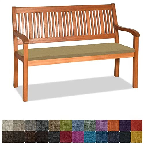 Orumrud Bankauflage Stuhlkissen Bankkissen mit Krawatte Waschbar,120x30x3cm,2 3 4-Sitzer Sitzkissen rutschfeste Auflage für Gartenbank,Küche,Terrasse Innen und Außenbereich,Kamel,Dicker Leinenstoff