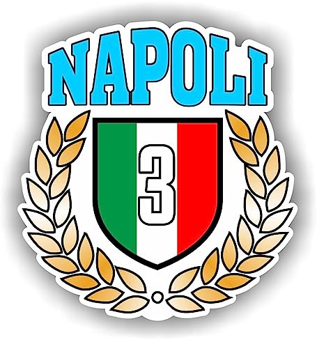Expelia Aufkleber, geformt, Napoli, 3. Wappen, aus PVC, geeignet für Auto, Motorrad, PC, Wohnmobil