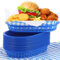Uiifan 24 Pcs Fast Food Baskets with 100 Deli Liners Deli Food Baskets 10.5 x 7 Inch Serving Burger Chip Trays for Hot Dog Hamburger Bread Picnic(Blue)