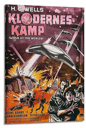 VZRSQZK Krieg der Welten Film Vintage Poster Poster Dekorative Malerei Leinwand Wandposter und Kunstdruck Modern Familie Schlafzimmer Dekor Poster 60 x 90 cm