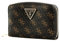 GUESS Women Laurel SLG Medium Zip Around Wallet, Brown Logo