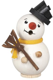 SAICO Mini Rauchfigur/Räucherfigur - Schneemann -Höhe von 8 cm - EIN charmantes Stück traditioneller Handwerkskunst - liebevoll gestaltete Räucherfigur - Made in Germany