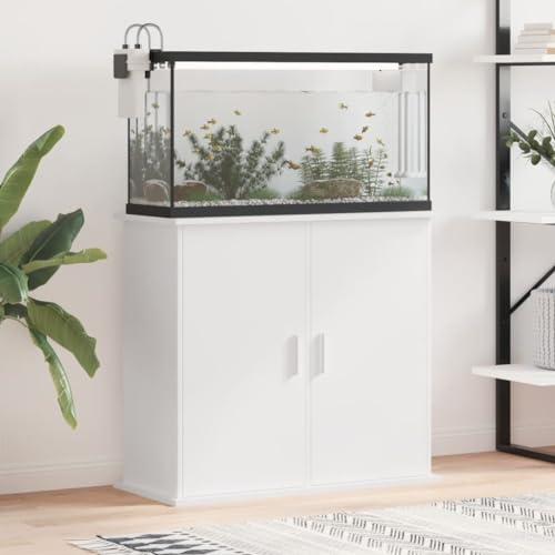 BaraSh Aquariumständer Weiß 81x36x73 cm Holzwerkstoff Unterschrank Aquarium Fish Tank Stand Aquarium Mit Unterschrank 833623
