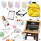 Puppenhaus Zubehör, Wichtel Zubehör, 1:12 Wichtelzubehör Miniaturpuppe Schulbedarf, Miniatur Buchrucksack Lineal Stift Kreidetafel Set Lehrmittel,Miniatur Puppenhaus Zubehör