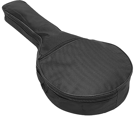 Supvox Mandolinentasche Gigbag Oxford Stoff Schwarz Gepolstert Schultertasche mit Großem Stauraum für Mandoline Musiker Damen Herren Reise Aufbewahrung
