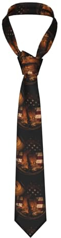 MYGANN Bandiera americana con stivali da cowboy, cravatta da uomo, per lavoro, lavoro, matrimonio, compleanno, Natale, festa del papà, Nero , Taglia unica