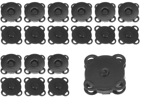 QUARKZMAN 10 Sets magnetische, 1,8 cm, Magnetverschlüsse, DIY, Schwarz | Druckknöpfe, Metallverschlüsse Aufnähen, Ersatz-Magnetverschlüsse Geldbörsen, Basteln zum