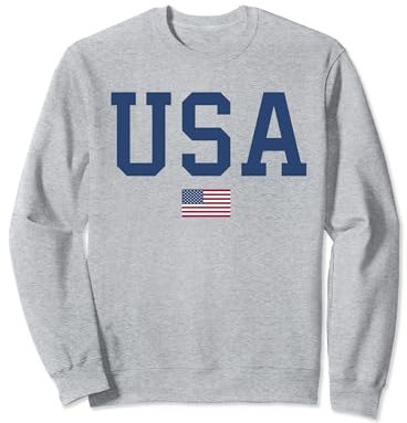 USA Sweatshirt Damen Herren Casual Grafik Patriotisch Amerikanisch Sweatshirt