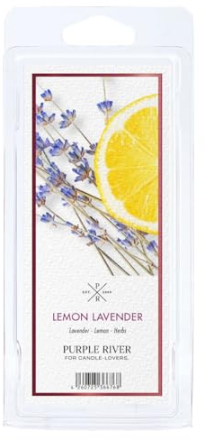 Purple River Duftwachs für Duftlampe | 4er Set Lemon Lavender | Duftwachs Lavendel | 10 Wax Melts für Duftlampe | Raumduft für Aromatherapie | 6h Duftdauer je Wax Melt