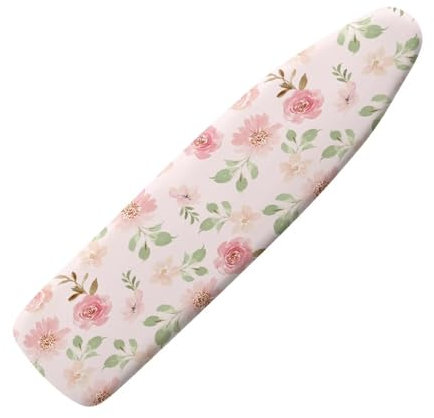 HOWILATH Pink Roses Iron Board Cover 122 x 38cm Replaceable Ironing Board Decorative Cover Soft Fabric Non-slip Ironing Cover, Easy to Clean and Install-M