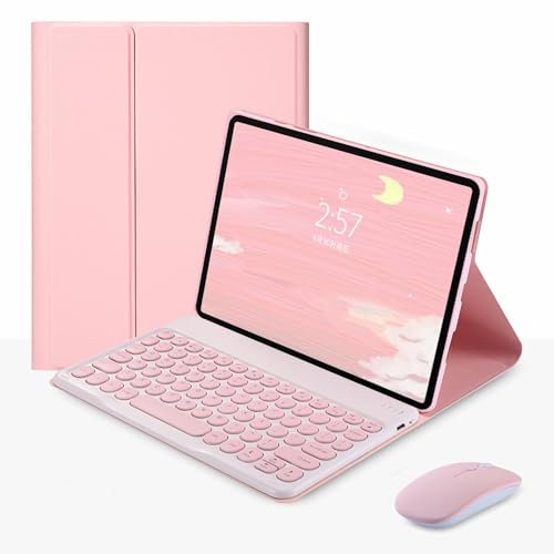 MG REAL Keyboard Case for Samsung Galaxy Tab S6 Lite 10.4'' 2022/2020 (SM-P610/P613/P615/P619), Magnetic Detachable Wireless Keyboard, Built-In Pencil Holder, Multiple Viewing Angles,Pink