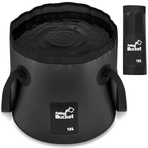Flintronic Outdoor Faltschüssel 12L/20L, Outdoor Falteimer, Faltbarer Fischeimer, Aus Langlebigem Planen Gewebe, Als Waschschüssel, Spülwanne, Spülschüssel