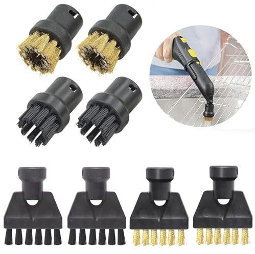 8 Stück Dampfreiniger Zubehör, Kompatibel mit Kärcher Dampfreiniger Zubehör SC1 SC2 SC3 SC4 SC5 SC7, Handdampfreiniger, Leistungsstarke Reinigungsbürste, Rundbürste Gross, Mundstück Düse, Powerdüsen