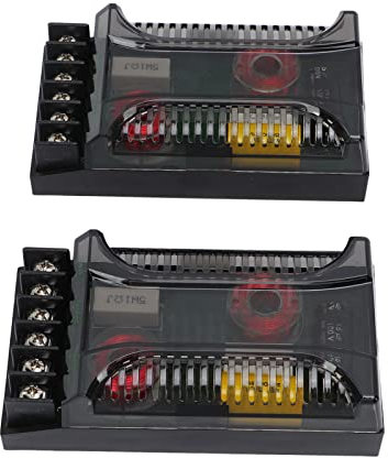 2Pcs Car Audio Crossover, 300 Watts 2 Way Crossover Passive Car Audio Speaker Tweeter Frequency Divider with Overcurrent Protection, Passive Crossover