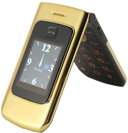 Tangxi 4G Flip Cell Phone for Senior, Dual High Definition Screens, 4800mAh Large Capacity Battery, SOS Button with GPS, Multifunctional Phone with Flashlight, Clear Sound (Gold)