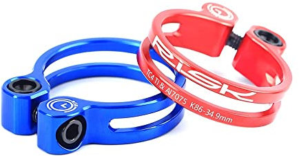 Abrazadera Sillin Bicicleta 1 Uds liberación rápida 31,8mm 34,9mm aleación de aluminio carretera montaña bicicleta asiento tija sillín abrazadera Collar con perno de titanio Abrazadera Tija Sillin (T