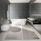TT Home Badezimmer Teppich Hochflor Badematte Modern Weich In Versch. Farben u. Größen, Größe:Ø 80 cm Rund, Farbe:Grau