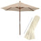 anndora Sonnenschirm 2,5m rund Holzgestell - Polyesterstoff Dark Natural + Husse