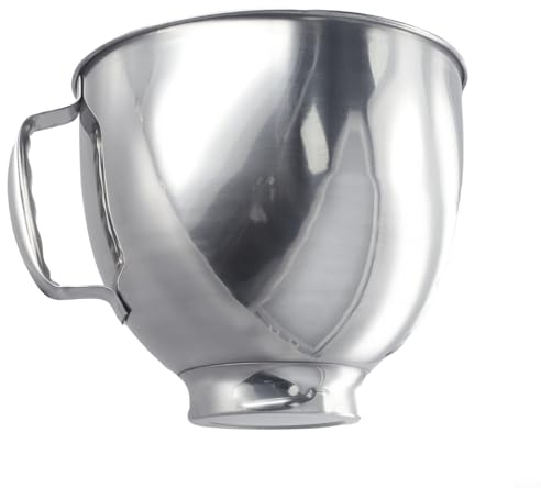 EpheyFIF Bol mélangeur en acier inoxydable pour Kitchenaid 4,5 QT et 5QT Series Bol mélangeur en acier inoxydable avec poignée Accessoires de mélangeur de rechange