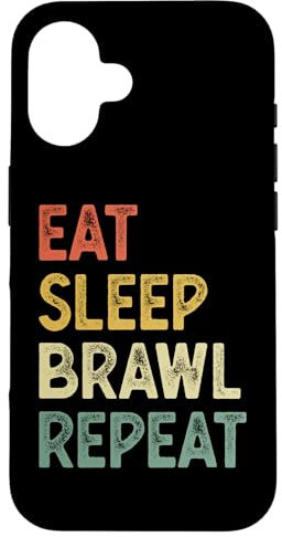 Eat Sleep Brawl Repeat Stars Lustiges Videospiel Hülle für iPhone 16