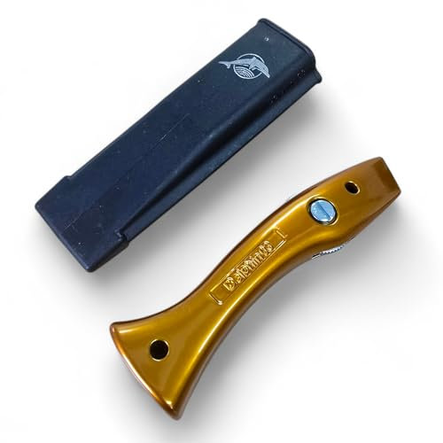 Dolphin - Coltello da taglio per tappeti, con fondina, colore: arancione caramella - senza lame, PTL®