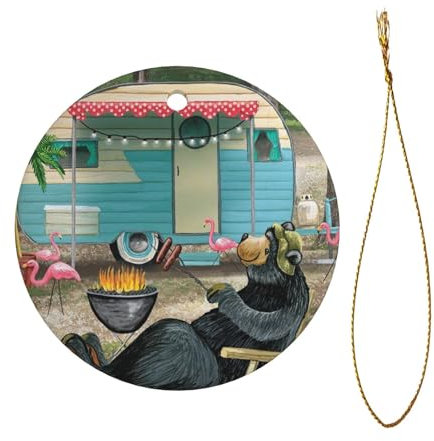 Happy Camper Weihnachts-Keramik-Anhänger, Weihnachtsdekoration, Urlaubsparty-Dekoration, elegant und modisch, geeignet für Familie und Freunde zum Teilen