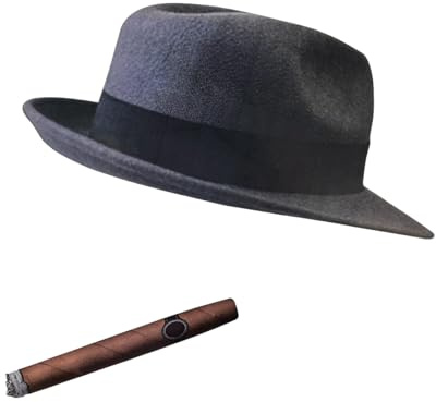 NYTKL Fedora und Zigarre Fensteraufkleber, The Driving Crooner Decals Fedora Hut und Zigarre Aufkleber, wasserdichte lustige Autoaufkleber kreative Dekoration für Automobil-Seitenfenster (A)