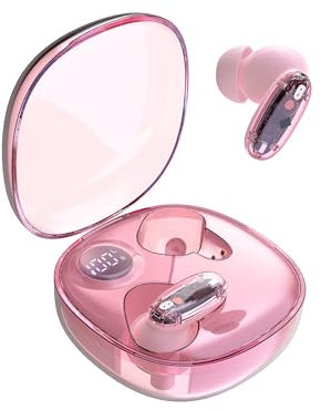 Mars Gaming MHIB2, Cuffie Bluetooth 5.4, Suono Immersivo, Design Ergonomico Semitrasparente e Ultracompatto, 24 Ore di Riproduzione, Auricolari Wireless con Custodia e Indicatore LED, Rosa