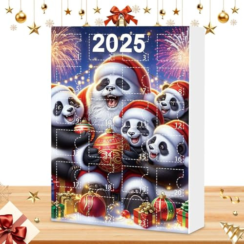 Christmas Countdown Kalender 2D Panda Anhänger Weihnachtsschmuck