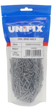 Unifix Bright Oval Brad Nails - 40mm (500g Bag) (Box of 5)