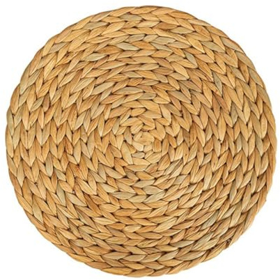 Dessous de Plat Tissé à Main 30cm en Paille Naturelle | Protection de Table, Surface Lisse pour Vaisselle, Style Champêtre Pastoral, Support Déco Photo