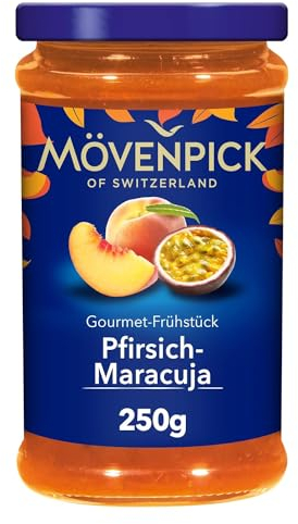 Mövenpick Gourmet-Frühstück Pfirsich-Maracuja, Premium Fruchtaufstrich von hoher Qualität, 250 g