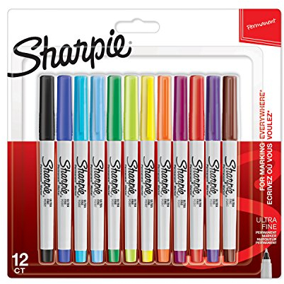 Sharpie-Permanent Marker mit ultrafeiner Spitze, 12er Packung, farblich sortiert