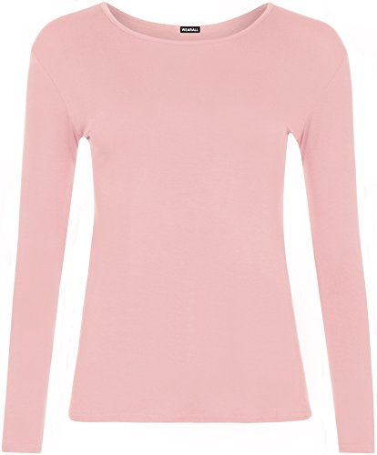WearAll - Damen T-Shirt Langarm Top - 16 Farben - Größe 36-42