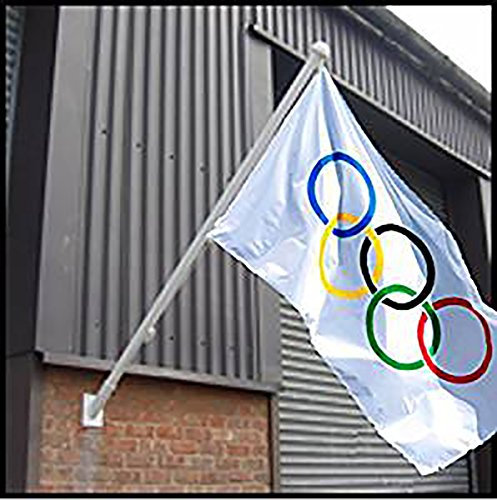 THE FLAGMAN 6ft ALUMINIUM WALL MOUNTED FLAG POLE INCLUDING FIXTURES AND FITTINGS.FREE POST