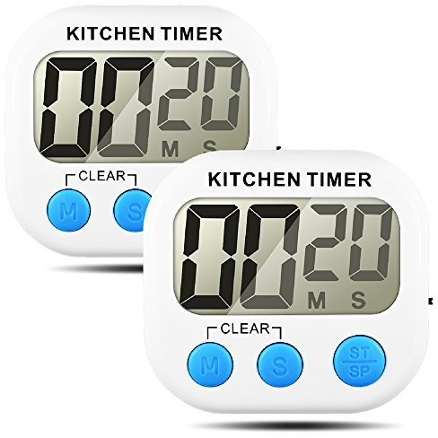 Senhai Temporizador de Cocina, Count up/Down Gran Pantalla LCD Electrónica Temporizador de Memoria