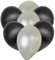 Premium Luftballons in Silber Schwarz - Made in DE - 100% Naturlatex & 100% biologisch abbaubar - 50 Stück - Geburtstag Party Karneval - für Helium geeignet - twist4®