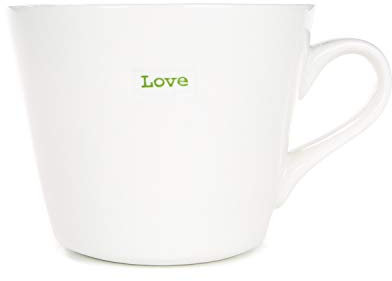 Keith Brymer Jones - Word Range - Standard Ceramic White Mug - Love - 350ml - Gift Boxed