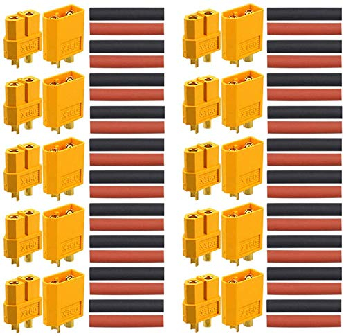 RUNCCI-YUN 20 Stück (10 Paar) XT-60 Connector -XT-60 Männlich Weiblich Rundstecker Stecker - Hochstrom Stecker für RC Lipo Akku