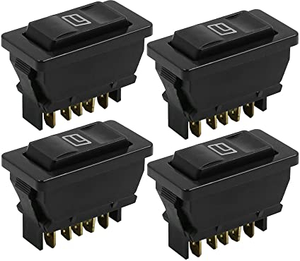 sourcing map 4Pcs 5 Patillas Interruptor de Elevalunas Pulsador con Luz Universal CC 12V