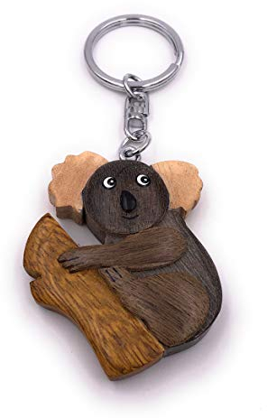 H-Customs Koala Bär liebes Tier Holz Edel Handmade Schlüsselanhänger Anhänger