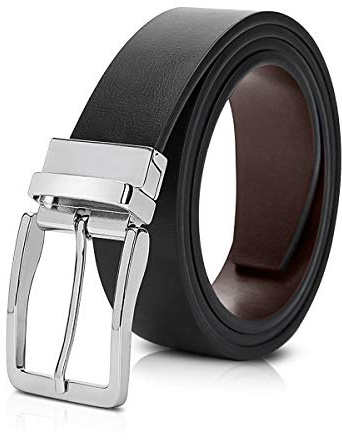 LumiSyne Herren Ledergürtel Echt Leder Wendegürtel 360°Gedreht Schnalle Verstellbarer Breiter Gürtel Schwarz Braun Gürtel Für Anzug Jeans